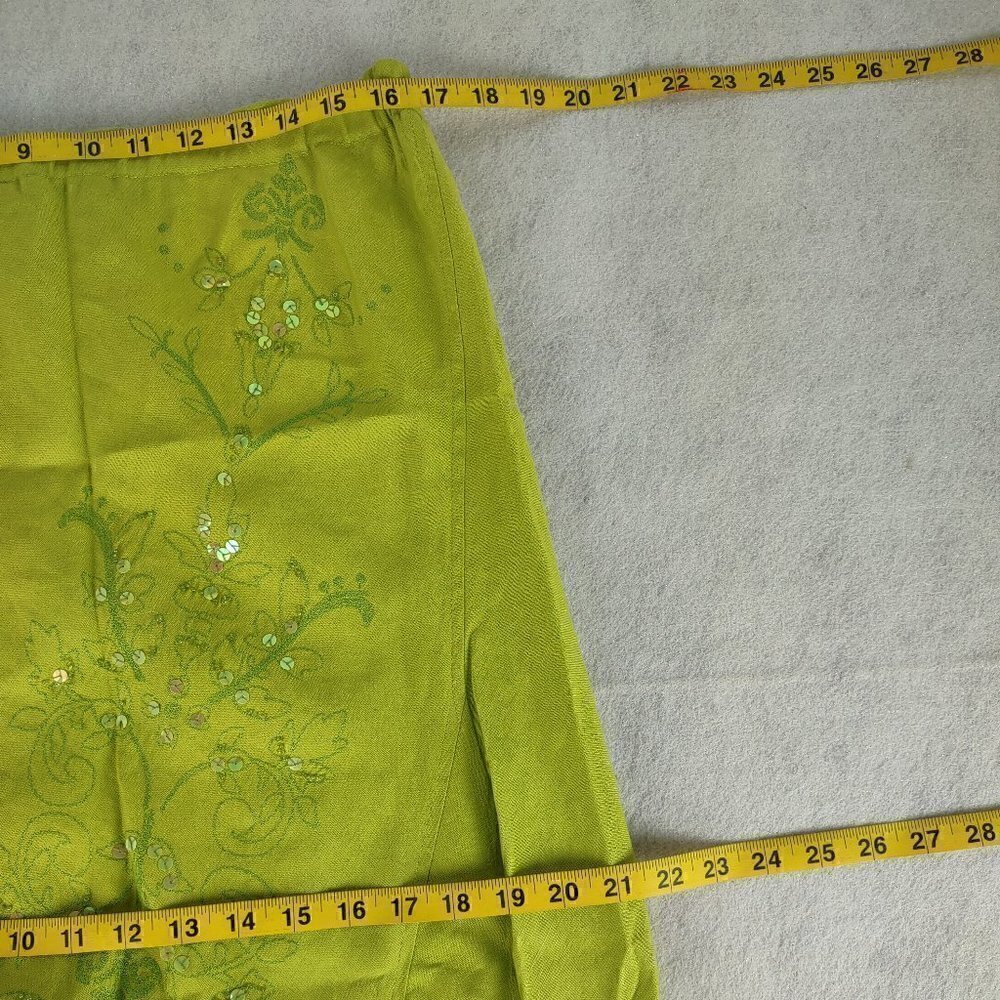 Sarah Spencer Women's Lime Green Linen Blend Blouse And Skirt Size 14W - Picture 13 of 16